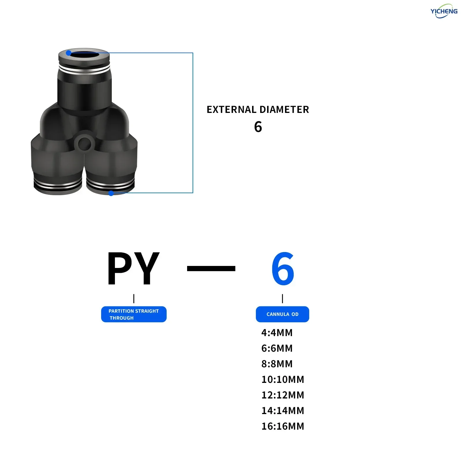 Push Fit Connector - PNÖMATİK Hortum Bağlantısı 6 MM OD