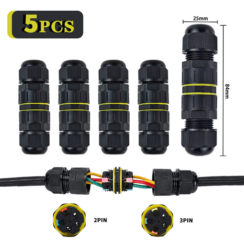 Push Fit Connector - 5 adet IP68 su geçirmez hızlı
