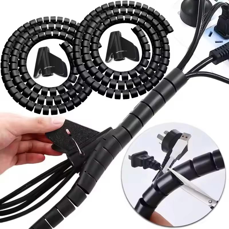 Plastic Pipe Clip - 2M Esnek Spiral Kablo Düzenleyici Klipsler