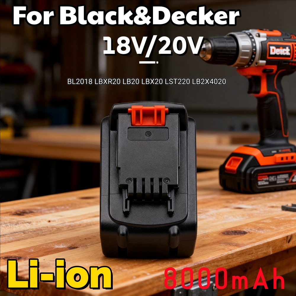 Black+Decker Tool 20V Max - Uzun Ömürlü 20V 8000mAh 8.0Ah Pil,